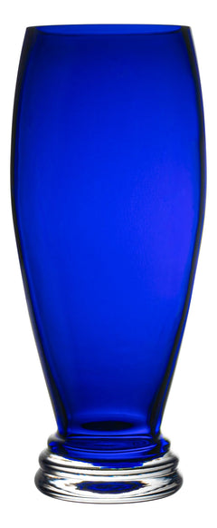 Cobalt Blue Glass Footed Round Vase 12 Inch