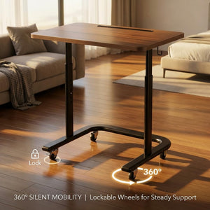 Height Adjustable TV Tray Table on Wheels