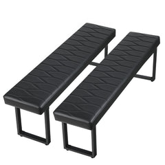 Padded Dining Bench Set of 2 – Faux Leather Upholstered Long Bench