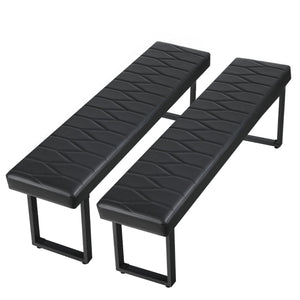 Padded Dining Bench Set of 2 – Faux Leather Upholstered Long Bench