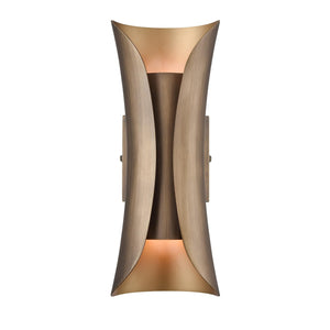 2-Light Brushed Brass Wall Sconce