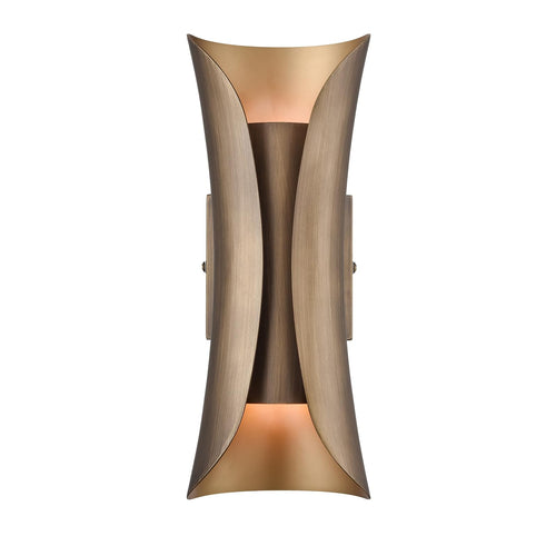2-Light Brushed Brass Wall Sconce