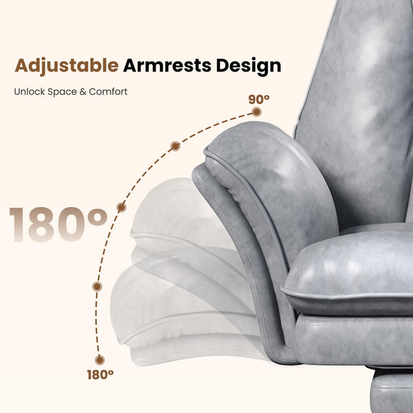 Big & Tall Office Chair with Flip Armrests & Footrest