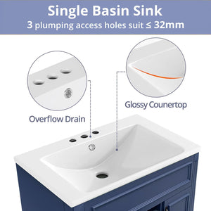 36-Inch Freestanding Bathroom Vanity Set with Sink and Mirror Cabinet