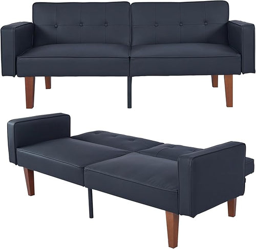 Convertible Futon Sofa Bed with Split Back