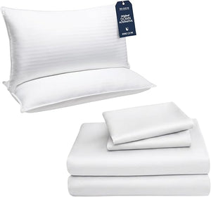 King Bed Sheet & Pillow Set – 4 Piece, 500TC Cotton, 16" Deep Pocket