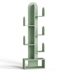 5-Tier Cactus Tree Bookshelf, 50" Tall Wood Storage Rack