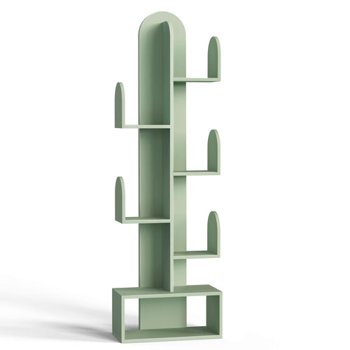 5-Tier Cactus Tree Bookshelf, 50" Tall Wood Storage Rack