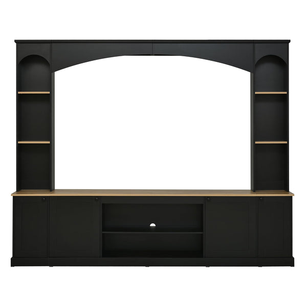 91" Arched Entertainment Center Wall Unit