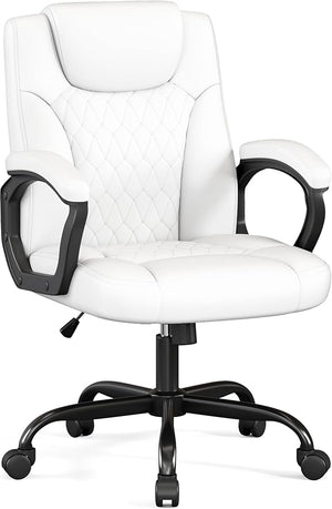 Executive PU Leather Office Chair with Adjustable Height & 360° Swivel