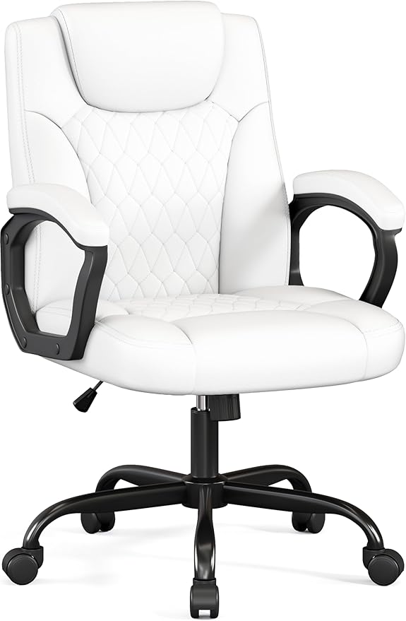 Executive PU Leather Office Chair with Adjustable Height & 360° Swivel