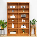 Double Wide Wood Bookcase 84" – 12 Shelves
