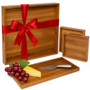 Large Square Acacia Wood Ottoman Serving Tray with Handles