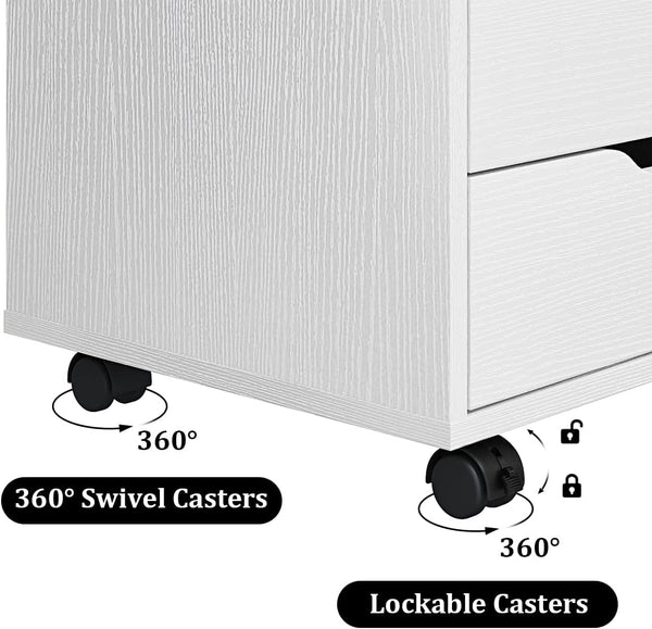 5-Drawer Mobile File Cabinet with Wheels