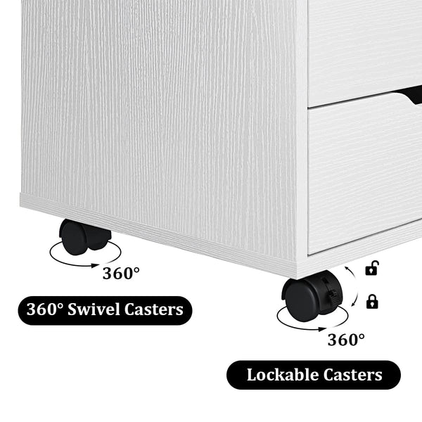 7-Drawer Mobile File Cabinet with Wheels