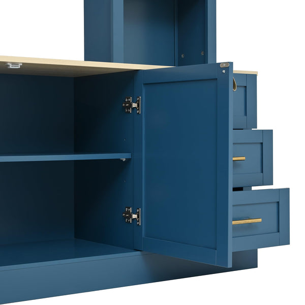 4-Piece Entertainment Center Wall Unit with TV Stand & Bookshelves