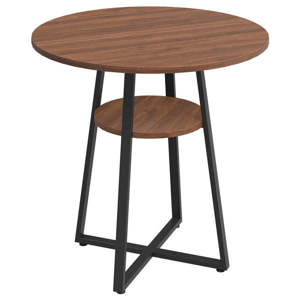 Round Dining Table with Storage Shelf, 31.5" Farmhouse Kitchen Table for 2-4