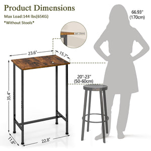 Compact Industrial Bar Height Table for Narrow Spaces