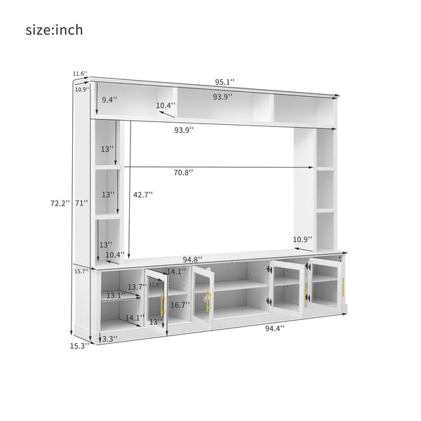 95" Wall Unit Entertainment Center for TVs up to 80"