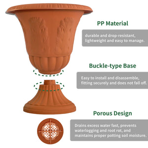 Tall Outdoor Decorative Planters Set of 2