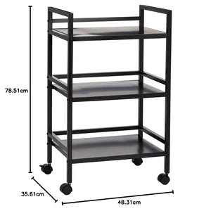 3-Tier Metal Rolling Utility Cart