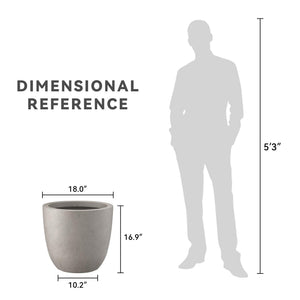 Round Concrete Planter 18-Inch