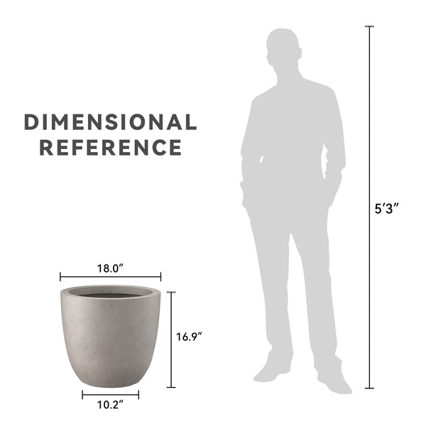 Round Concrete Planter 18-Inch