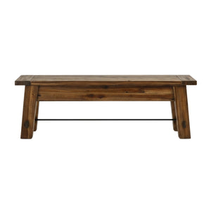 60-Inch Solid Wood Entryway & Dining Bench – Rustic Industrial Style