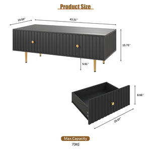 Modern Coffee Table with Storage & 2 Drawers