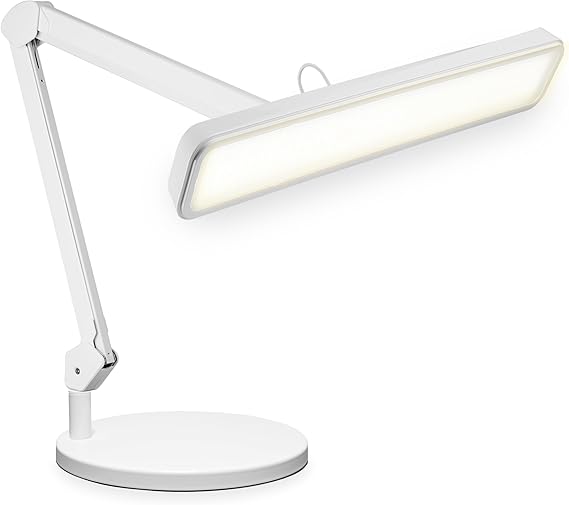 30W LED Desk Lamp with Clamp — 2,500 Lumens, 22" Wide Shade