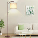 Dimmable Arc Floor Lamp with Linen Shade