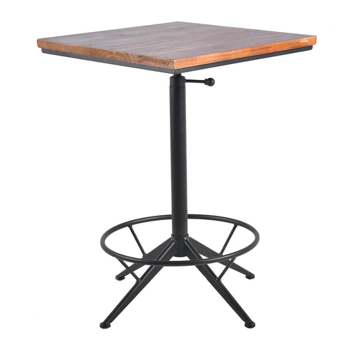 Height-Adjustable Square Bar Table – Black