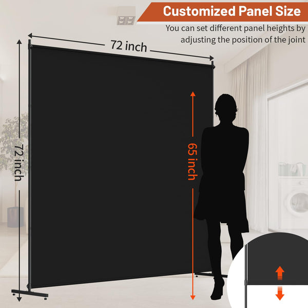Room Divider Single Panel Privacy Screen – Freestanding Partition Wall