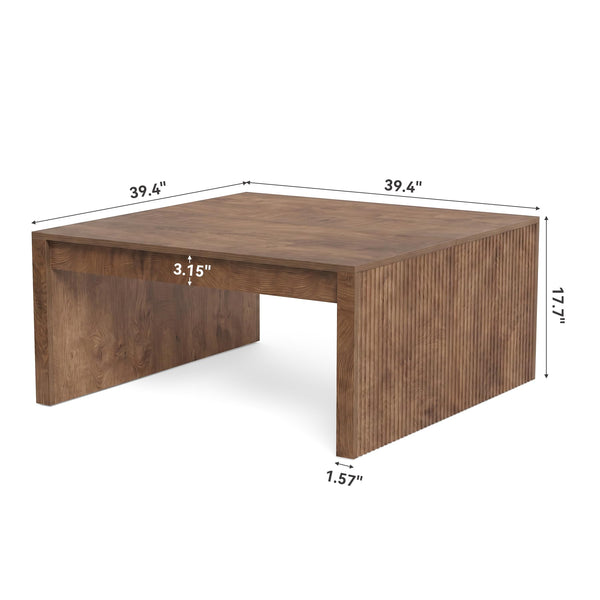 39.4" Square Fluted Coffee Table