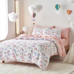 Rainbow Comforter Set for Girls – Twin 5-Piece Bed in a Bag
