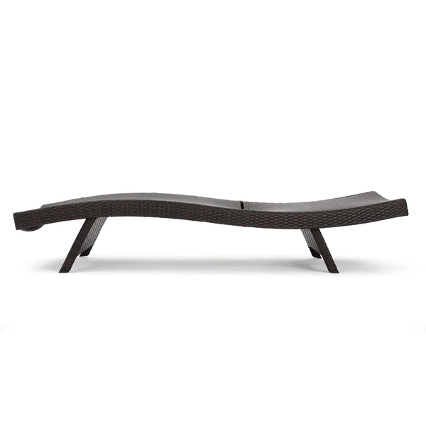Outdoor Wicker Adjustable Chaise Lounge Chair Set, 2-Piece