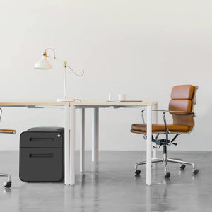 2-Drawer Mobile File Cabinet with Cushion Seat