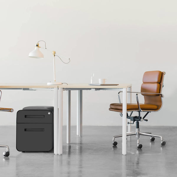 2-Drawer Mobile File Cabinet with Cushion Seat