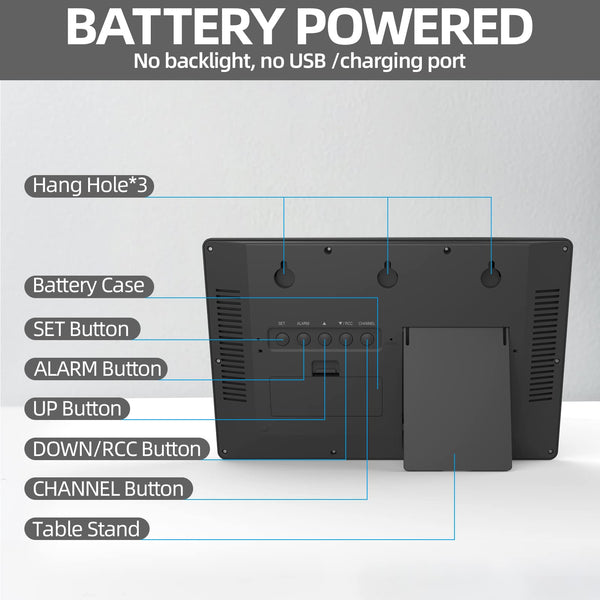 Atomic Wall Clock with Indoor Outdoor Temperature & Humidity Sensor