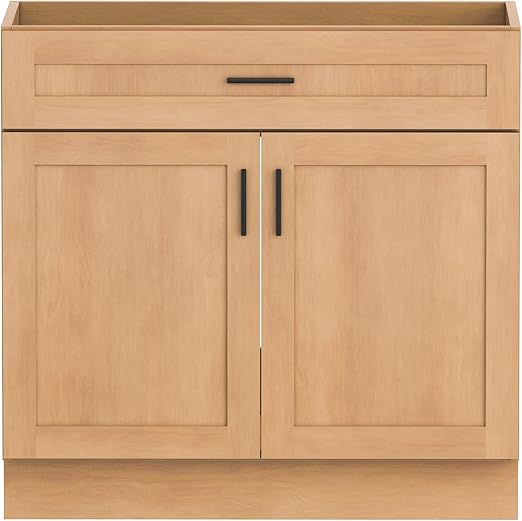 Bathroom Vanity Cabinet with Sink – Soft-Close Doors, Drawer & Metal Handles