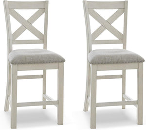Counter Height Bar Stools Set of 2 – Upholstered Wood Frame