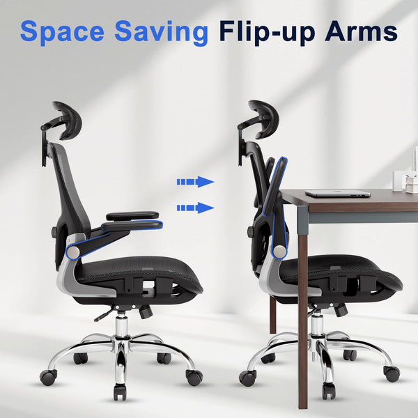 Ergonomic Mesh Office Chair with 3D Armrests & Adjustable Lumbar Support