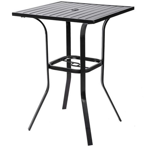 Outdoor Bar Height Bistro Table with Umbrella Hole