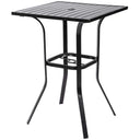 Outdoor Bar Height Bistro Table with Umbrella Hole