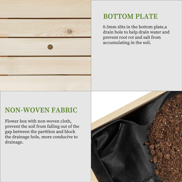 Elevated Wood Raised Garden Bed with Storage Shelf