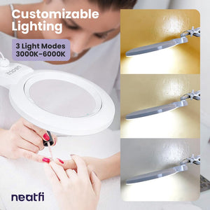 XL Bifocal LED Magnifying Lamp with Adjustable Arm & Clamp