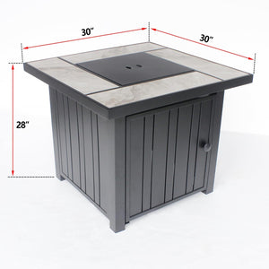 Rectangular Propane Fire Pit Table with Ceramic Tabletop