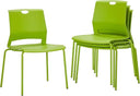 Stackable Chairs Set of 4 with Metal Frame