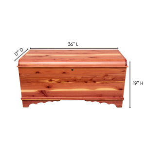 Amish Cedar Hope Chest with Waterfall Top & Storage Tray