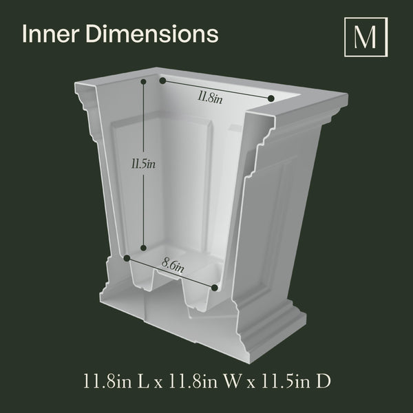16-Inch Square Self-Watering Planter